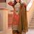 Brown georgette embroidered palazzo set