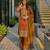 Brown georgette embroidered palazzo set