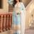 White georgette embroidered palazzo set