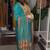 Blue satin printed kurta set