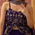 Purple georgette kurta palazzo set with striped dupatta