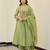 Sage green chanderi anarkali kurta set with dupatta