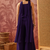 Purple georgette kurta palazzo set with striped dupatta