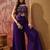 Purple georgette kurta palazzo set with striped dupatta