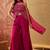 Rani pink georgette kurta palazzo set with striped dupatta