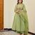 Sage green chanderi anarkali kurta set with dupatta
