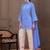 Sky blue cotton kurta palazzo set with nazmin dupatta