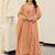 Peach chanderi anarkali kurta set with dupatta