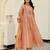 Peach chanderi anarkali kurta set with dupatta
