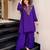Purple embroidered silk blend crepe kurta palazzo set