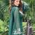 Green georgette kurta palazzo set with dupatta