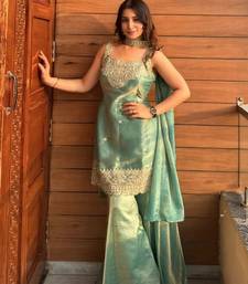 Green fendy kurta sharara set with choker dupatta
