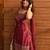 Maroon fendy kurta sharara set with choker dupatta