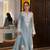Sky Blue  Color  Embroidery Work Organza Salwar Suit 