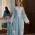 Sky Blue  Color  Embroidery Work Organza Salwar Suit 