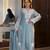 Sky Blue  Color  Embroidery Work Organza Salwar Suit 