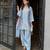 Blue japan satin kurta punjabi salwar set with dupatta