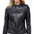 Women's black leather jacket real lambskin cafe racer
