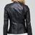 Women's black leather jacket real lambskin cafe racer