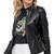 Women's black leather jacket real lambskin cafe racer