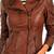 Women's brown lambskin asymmetrical leather biker jacket