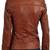Women's brown lambskin asymmetrical leather biker jacket