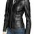 Women's black quilted real geuine lambskin leather biker jacket
