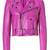 Women's pink moto biker leather jacket real lambskin stylish casual