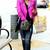 Women's pink moto biker leather jacket real lambskin stylish casual