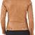 Women's tan cafe racer leather genuine lambskin biker jacket