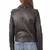 Women's genuine lambskin black belted biker jacket