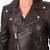 Women's genuine lambskin black belted biker jacket