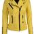 Women's yellow quilted real genuine lambskin leather moto biker jacket