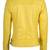 Women's yellow quilted real genuine lambskin leather moto biker jacket