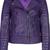 Women's genuine leather purple quilted biker jacket