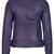 Women's genuine leather purple quilted biker jacket