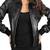 Women's black bomber biker genuine lambskin leather jacket