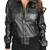 Women's black bomber biker genuine lambskin leather jacket