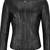 Women's black genuine leather caual jacket