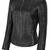 Women's black genuine leather caual jacket