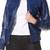 Women's blue genuine leather bomber jacket