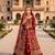 DESIGNER BRIDAL WEDDING WEAR MAROON VELVET SALWAR SUIT LEHENGA COLLECTION FULL STITCHED SIZE