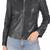 Women's black cafe racer leather jacket