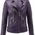 Women's lambskin purple biker leather jacket