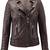 Women's real genuine soft lambskin brown biker leather jacket