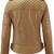 Women's tan biker leather jacket real genuine casual style jacket