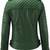 Women's green moto leather jacket real genuine casual daily wear