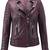 Women's purple moto biker soft genuine lambskin leather jacket