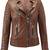 Women's brown lambskin leather jacket