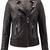 Women's casual dark brown lambskin leather jacket